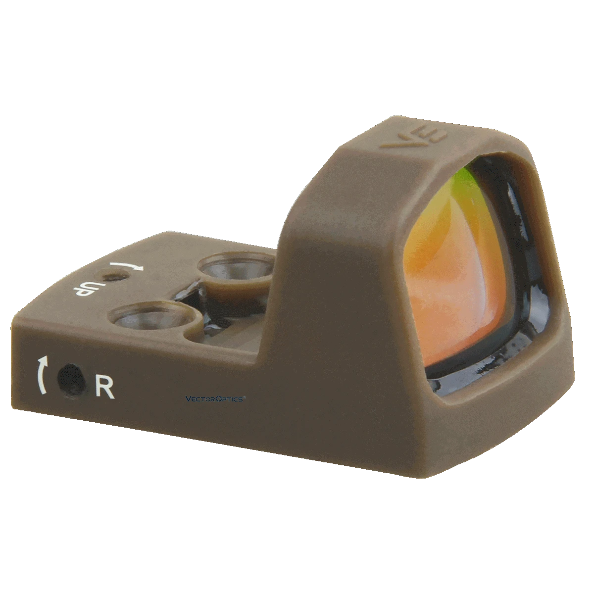 Seitenansicht des Frenzy-S 1x16x22 Red Dot Visiers SCRD-56 mit Bedienelementen für Höhen- und Seitenverstellung, ideal für präzises Zielen.