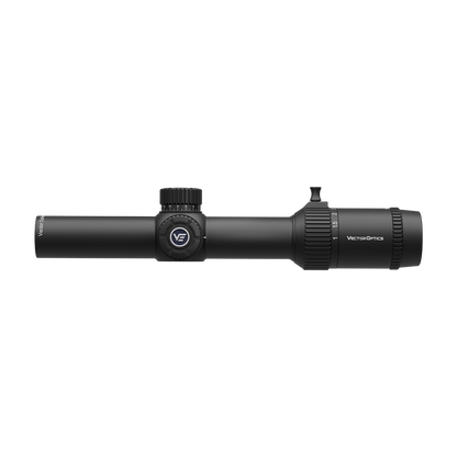 Seitenprofil des Forester 1–8×24 SFP Zielfernrohrs mit kompaktem Design und klarer Optik für präzises Zielen bei jeder Witterung.
