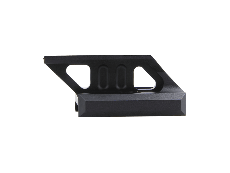 Profilansicht der MAV-P08 Picatinny Riser Mount mit 21.2mm Höhe, optimiert für RUM T1/T2 Optiken, leichtes Design für taktisches Zubehör.