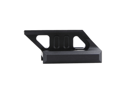 Profilansicht der MAV-P08 Picatinny Riser Mount mit 21.2mm Höhe, optimiert für RUM T1/T2 Optiken, leichtes Design für taktisches Zubehör.