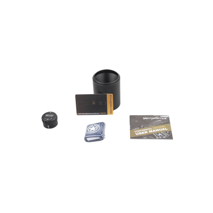 Lieferumfang des Continental x8 4-32x56 SFP Zielfernrohrs inklusive Sonnenblende, Reinigungstuch, Anleitung und Zubehör für sofortige Einsatzbereitschaft.