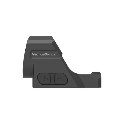 Seitenprofil des Frenzy 1x24x29 GenII 6MOA (SCRD-76) mit Vector Optics Logo und ergonomischen Bedienelementen.