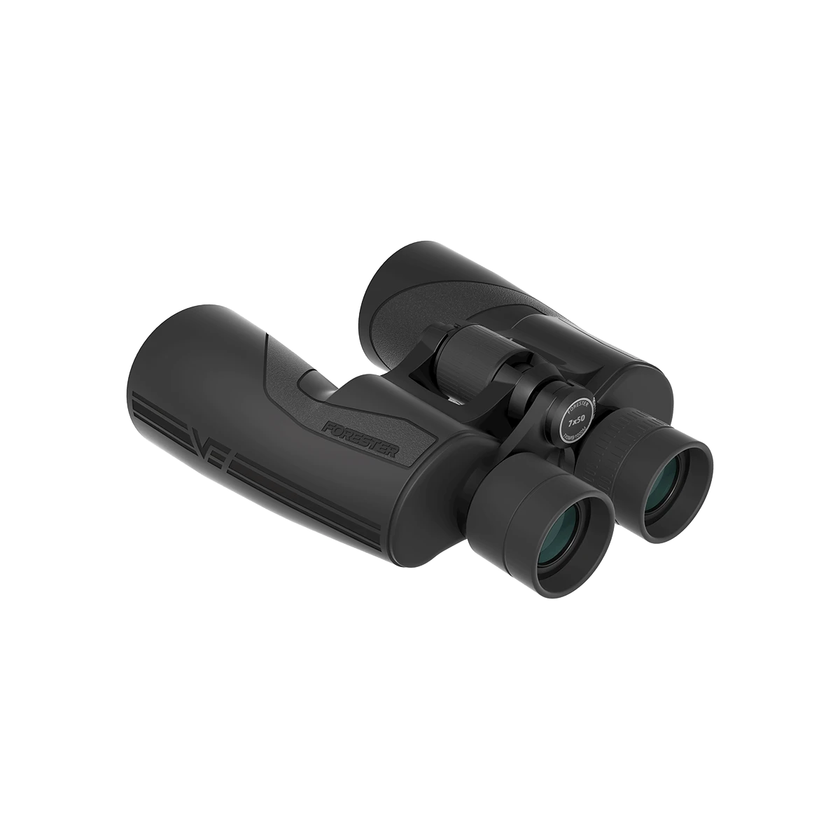Rückansicht des Forester 7x50 Fernglases mit ergonomischem Design. Robustes Gehäuse für den Einsatz bei Outdoor-Abenteuern.