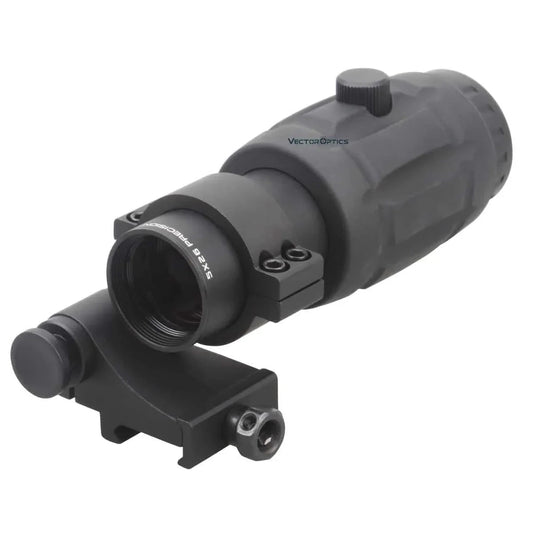 5x Magnifier Maverick - Vector Optics mit kompakter Picatinny-Montage, Flip-to-Side-Funktion und robuster Aluminiumkonstruktion für Zieloptiken.