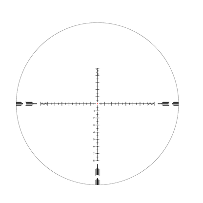VOR-7 MIL-Absehen des Orion Pro Max 4-16x44 Zielfernrohrs mit feiner Skala für präzise Zielerfassung und Entfernungsmessung im SFP-Design.