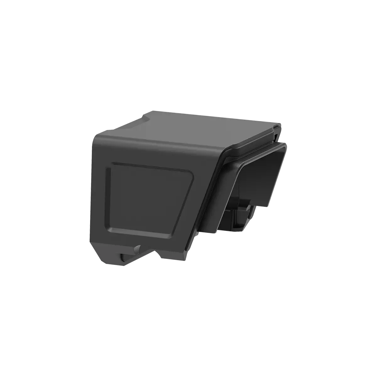 Seitliche Ansicht der Aluminium Schutzkappe für SCRD-SM44 und SCRD-65, präzise gefertigt für optimalen Sitz auf Zieloptiken.