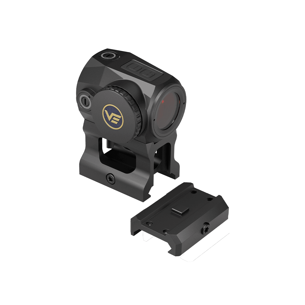 Vector Optics Scrapper SCRD-69 mit abnehmbarer Montageplatte, ideal für flexible Einsatzmöglichkeiten auf verschiedenen Waffenplattformen.