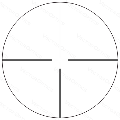 Absehenansicht des Vector Optics Continental X6 1–6×24 Fiber mit feinem roten Leuchtpunkt für schnelle Zielerfassung bei Drückjagden.