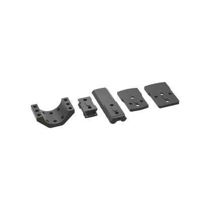Rückansicht des X-Accu Montagesets für 30mm/34mm Tubus – präzise gefertigte Aluminiumteile für Waffenoptik-Zubehör von Vector Optics.