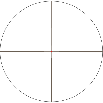 German #4 Absehen mit rotem Leuchtpunkt des Grizzly 3-18x56i HD Zielfernrohrs für schnelles und präzises Zielen.