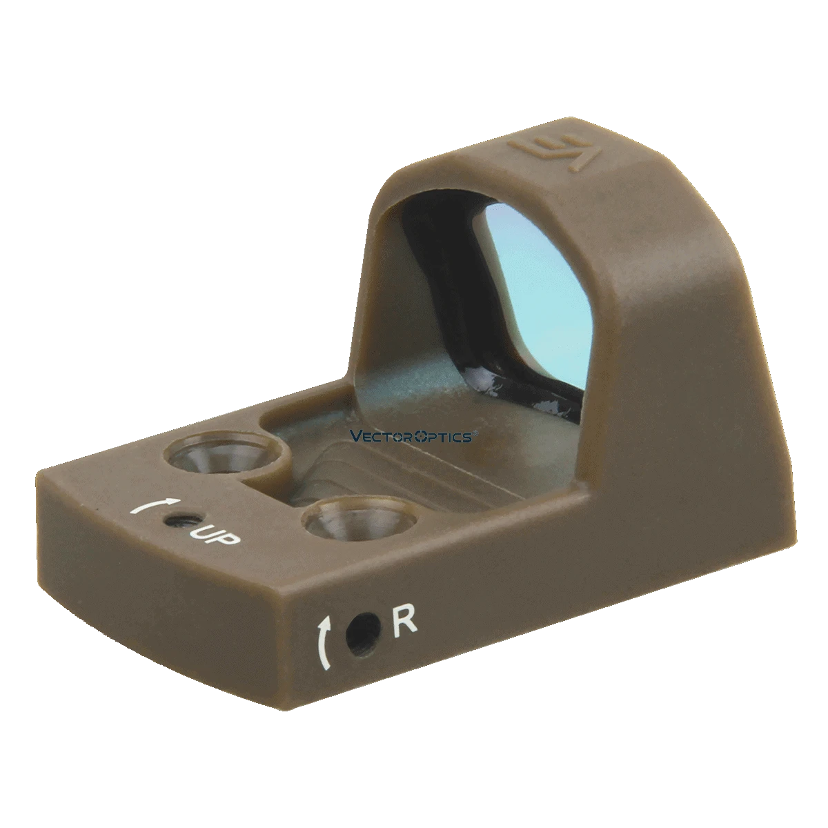 Rückansicht des Frenzy-S 1x16x22 Red Dot Visiers SCRD-56 mit klarer Sicht durch die Linse und justierbaren Schrauben.