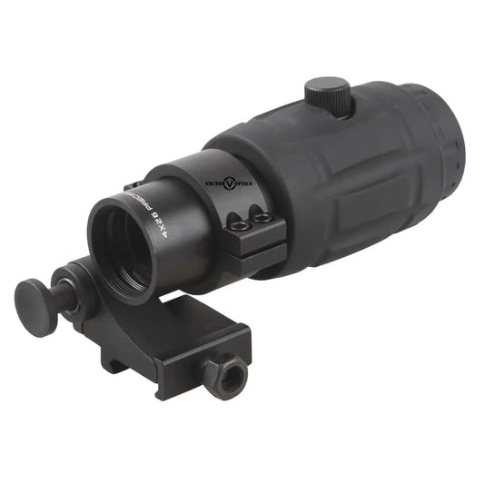 4x Magnifier Maverick – Für Reflexvisiere mit robuster Stahl-Picatinny-Montage, ideal als Optik-Zubehör für präzises Zielen auf mittlere Distanzen.