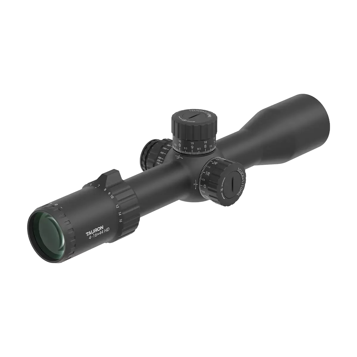 Vector Optics Tauron 4-16x44 HD Zielfernrohr mit MIL FFP Absehen und griffigen Türmen für exakte Justierung bei PRS-Wettkämpfen.