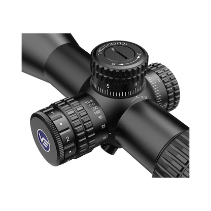 Veyron 3–12×44 IR Zielfernrohr – Detailansicht der taktischen Türme mit klarer Skalierung für präzise Höhen- und Seitenverstellung.