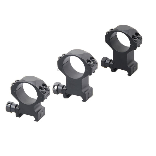Alu-Ringe | 25.4mm Picatinny Montageringe in drei Höhen aus 6061-T6 Aluminium für 1 Zoll Zielfernrohre. Passend für 21mm Picatinny-Schienen.