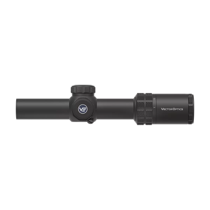 Seitliche Gesamtansicht des Grizzly Zielfernrohrs 1–6×24i mit HD Fiber Optik und kompaktem Design für Jagd und Sport.