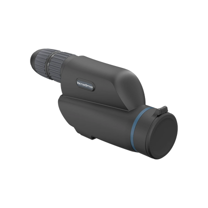 Robustes Vector Optics Continental Spektiv 12-40x60ED mit IP67 Schutz, Rückansicht mit Fokussierring und Okular.