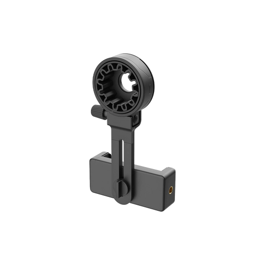 Smartphone-Adapter Okkular RSOA-01 zur Befestigung an Teleskopen, robustes Design für Okulardurchmesser 27–43,5 mm, ideal für Astrofotografie.