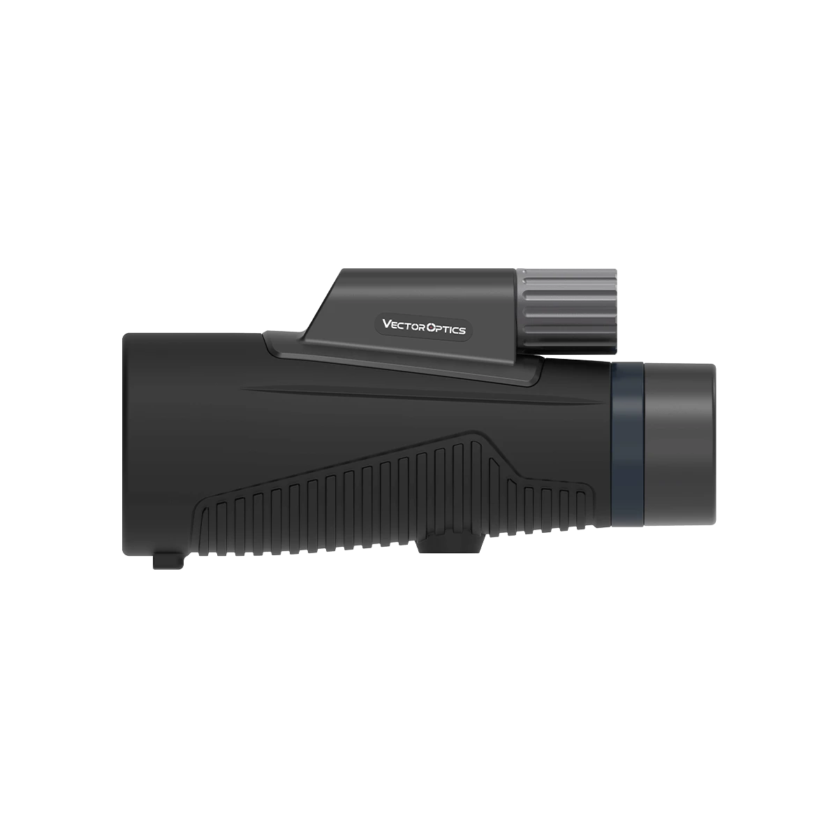 Seitenprofil des Forester 10x50 ED Monokulars von Vector Optics mit 10-facher Vergrößerung und rutschfestem Griffdesign.