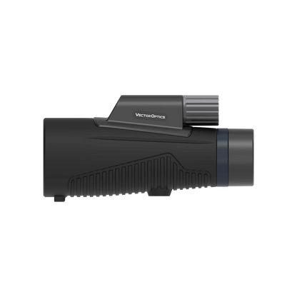 Seitenprofil des Forester 10x50 ED Monokulars von Vector Optics mit 10-facher Vergrößerung und rutschfestem Griffdesign.