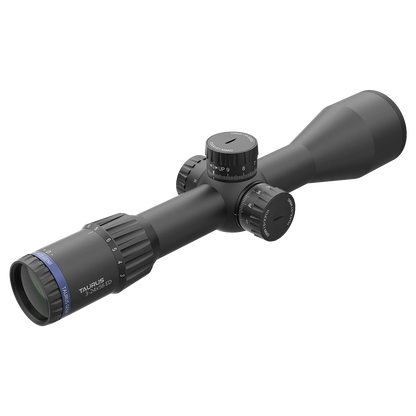 Tauron GenII 3-24x56 ED FFP Zielfernrohr mit blauer Okularmarkierung und ED-Glas für klare Sicht bei jeder Vergrößerung. Ideal für Präzisionsschützen.