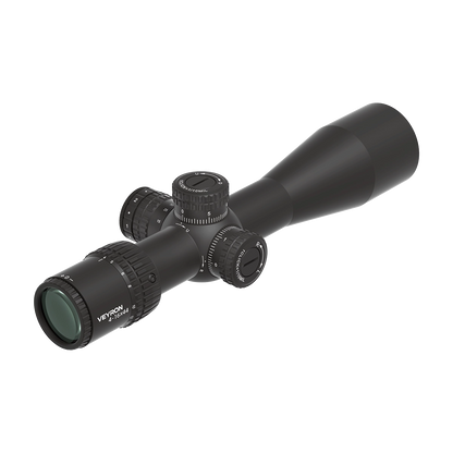 Rückseitige Ansicht des Veyron 4-16x44IR Zielfernrohrs SCOL-48 mit Zoomring und Dioptrienverstellung für klare Zielerfassung.