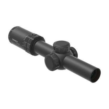 Grizzly 1–6×24i HD Fiber Zielfernrohr mit robuster Bauweise und klarer Optik, ideal für Drückjagd und bewegte Ziele.