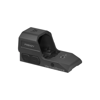 Robustes Frenzy Red Dot Sight von Vector Optics mit klarer Sichtöffnung und seitlichem Helligkeitsregler für präzises Zielen.