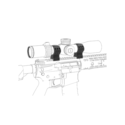 Montiertes Zielfernrohr mit Alu-Ringe X-Accu - 34mm Zielfernrohr Ringe, ideal für präzise Zieloptik auf Picatinny/Weaver-Schienen.