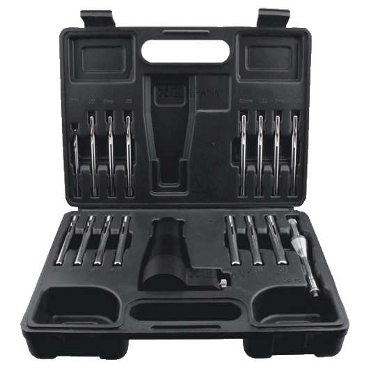 Einschiesshilfe Komplettset GPBS-01 - Präzise Einschießen | 16-teiliges Kit in schwarzem Hartschalenkoffer mit Boresighter und Kaliberaufsätzen