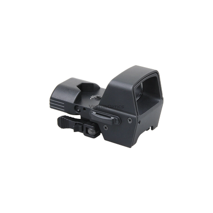Seitliche Ansicht des Omega 1×23×33 Reflexvisiers SCRD‑48 von Vectro Optics mit Schnellspannmontage und ergonomischem Design für Waffenoptik.