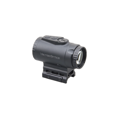 Seitliche Ansicht des Vector Optics Paragon 3x18 mit klarer Linsenoptik und taktischer Montageschiene für präzises Zielen.
