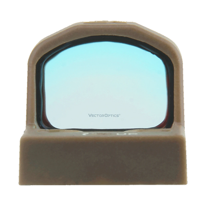 Frontansicht des Frenzy-S 1x16x22 Red Dot Visiers SCRD-56 mit blauer Antireflex-Beschichtung für klare Zielerfassung.