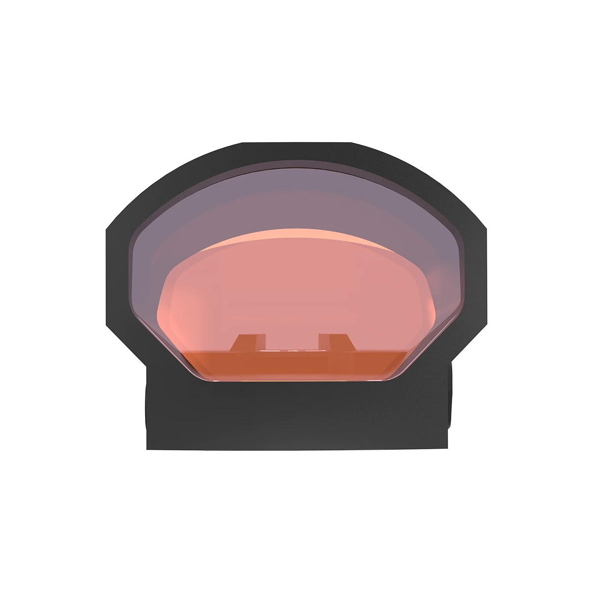Frontansicht des Frenzy-S 1x19x28 Red Dot Visiers mit großem Sichtfenster für erweitertes Sichtfeld. Ideal für dynamisches Schießen.