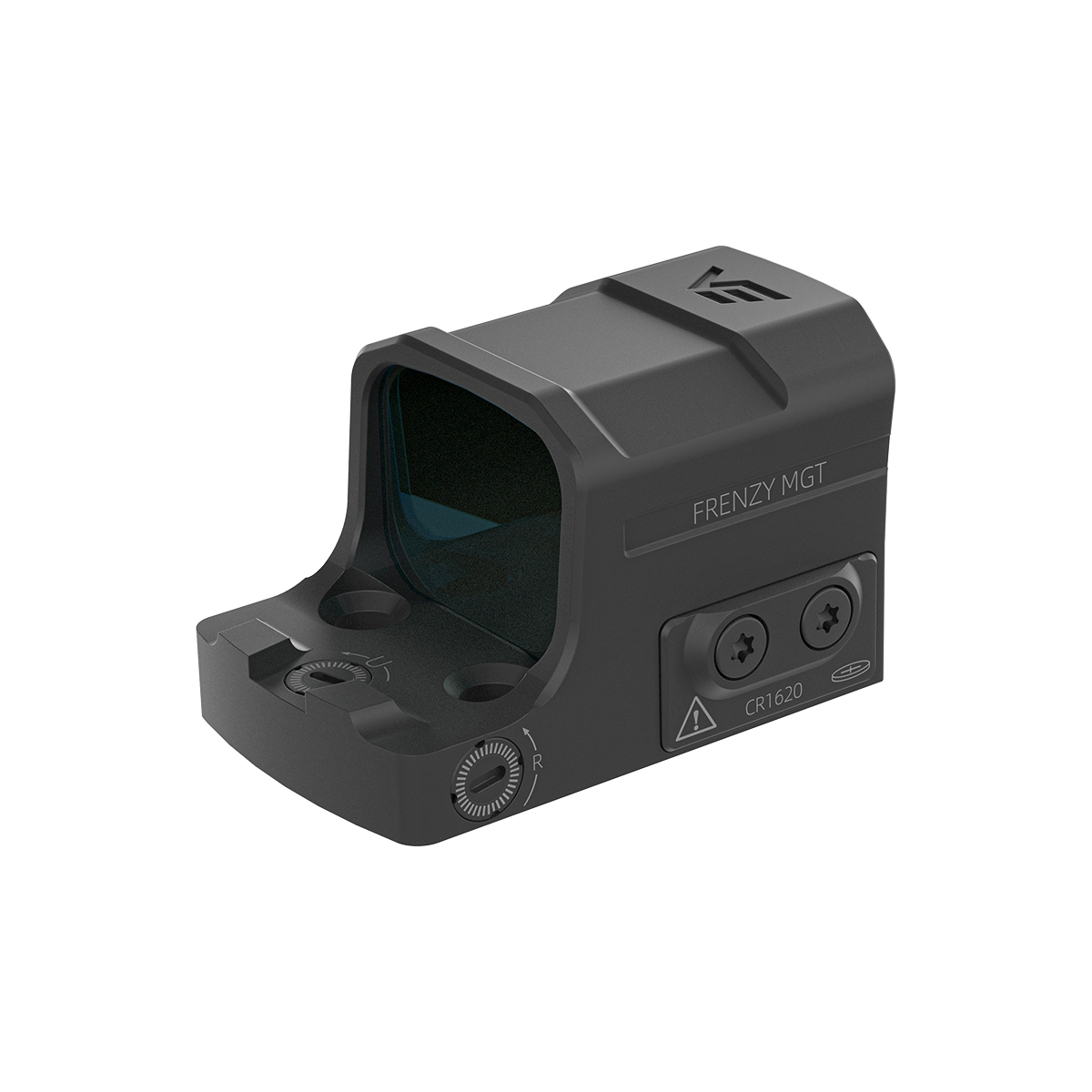 Rückansicht des Frenzy-S Red Dot Visiers mit MGT-System und Höhenverstellung. Perfekt für dynamisches Schießen und Pistolen.