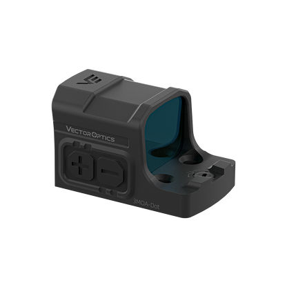 Frenzy-S geschlossenes Rotpunktvisier mit klarer 17x20mm Optik und Bedienknöpfen. Kompakte Bauweise für präzise Zielerfassung.