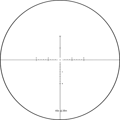 Feines Fadenkreuz des Sentinel-X 10-40x50 Vector Optics Zielfernrohrs mit präziser Skala für exakte Zielerfassung bei Benchrest-Schüssen.