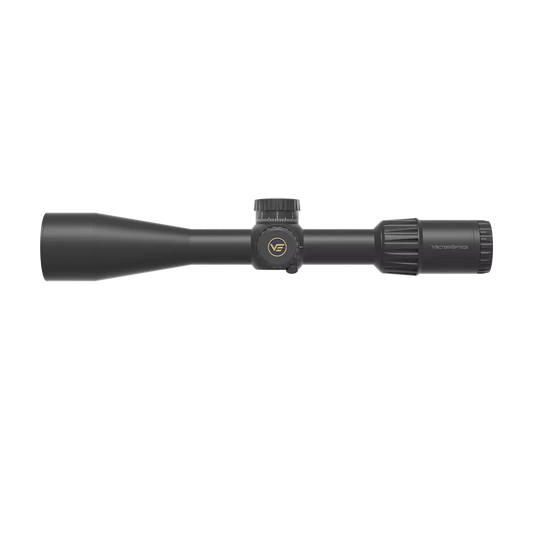 Tauron 4-24x50 FFP Zielfernrohr mit MPX1 Absehen und 30mm Gehäuse in Seitenansicht. Ideal für taktische Anwendungen und Jagd.