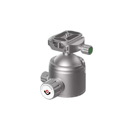 56mm Kugelkopf für Stative RSCF-T03 mit präziser ARCA-kompatibler Schnellwechselplatte für Fotografie und Jagdanwendungen.