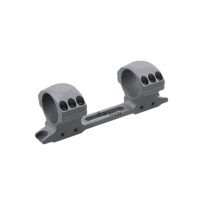 X-Accu Blockmontage mit 30mm Ringen und 11mm Dovetail, gefertigt aus eloxiertem Aluminium für hohe Präzision und Korrosionsschutz.