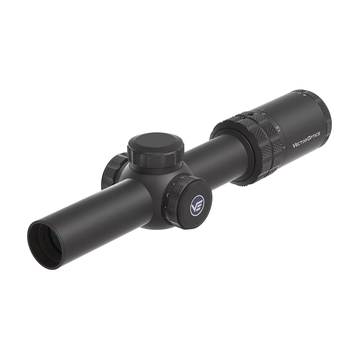 Grizzly Zielfernrohr 1–6×24i mit HD Fiber Optik, Seitenansicht mit Vergrößerungsring und taktischen Türmen für präzises Schießen.