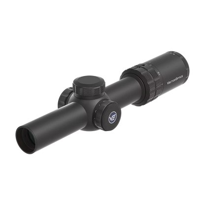 Grizzly Zielfernrohr 1–6×24i mit HD Fiber Optik, Seitenansicht mit Vergrößerungsring und taktischen Türmen für präzises Schießen.