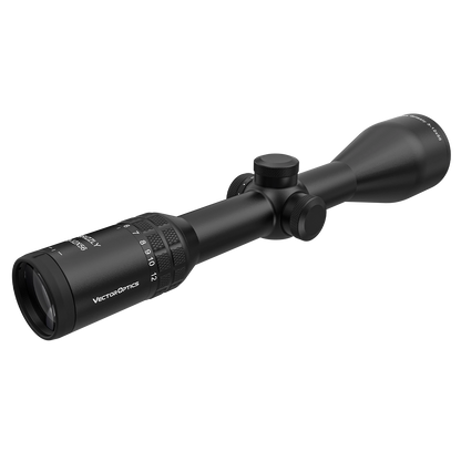 Grizzly Pro 3–12×56i SFP Zielfernrohr mit Vergrößerungsring und Vektor Optics Branding, geeignet für Allround-Jagd und taktische Einsätze.