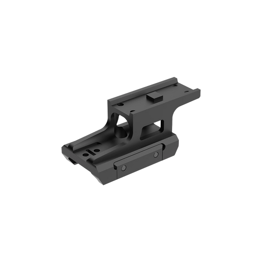 RUM Montage - Vector Optics Riser Mount aus Aluminium für T1/T2 Optiken, kompatibel mit Picatinny-Schienen, Seitenansicht mit Befestigungsschrauben
