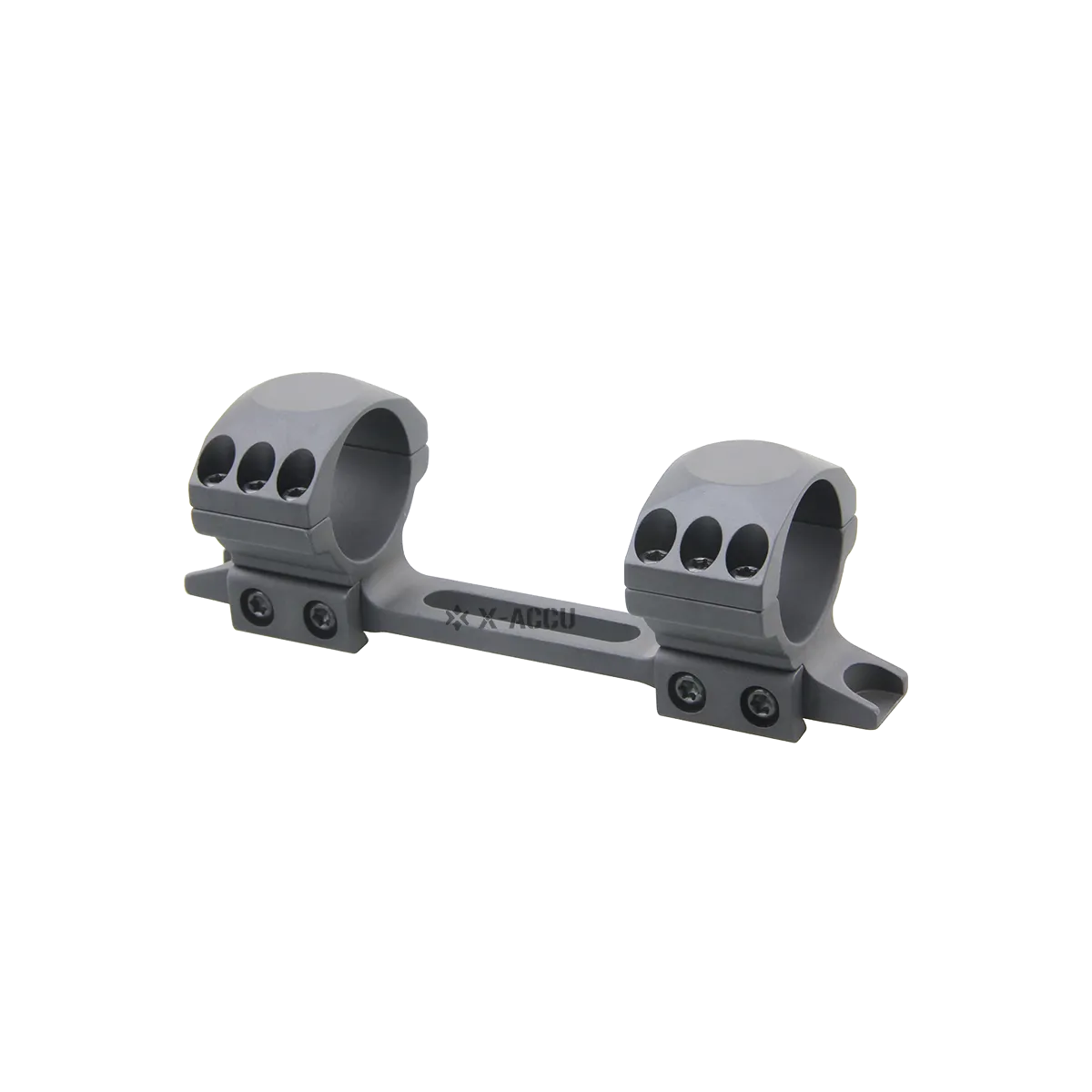Robuste X-Accu Blockmontage mit Anti-Rückstoß-Stift, 11mm Dovetail Schiene, perfekt für kompakte Zielfernrohre und hohe Stabilität.
