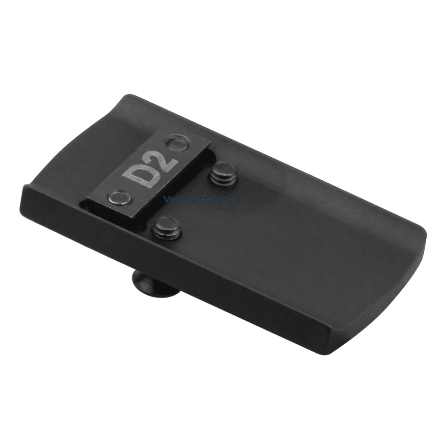 TEK Montageplatte D2 aus Aluminium für Red Dot Pistolen, passend für verschiedene Modelle wie Glock, Colt, SIG und mehr.