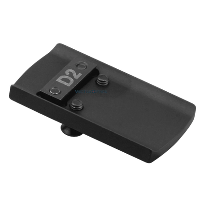TEK Montageplatte D2 aus Aluminium für Red Dot Pistolen, passend für verschiedene Modelle wie Glock, Colt, SIG und mehr.