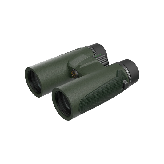 Continental 8x42 ED Fernglas mit grünem Gehäuse und rutschfestem Griff – Exzellente Bildqualität für Outdoor-Aktivitäten.