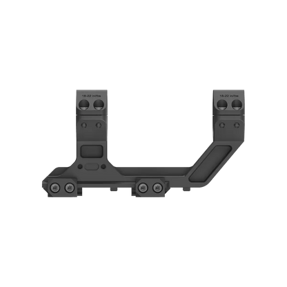 Seitliche Ansicht der 30mm AR Picatinny Cantilever Montierung mit 0MOA Vorneigung und sicherer Schraubverbindung