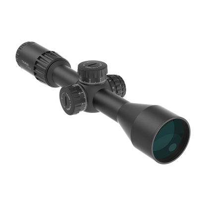 Tauron 3-18x50 GenII FFP Zielfernrohr mit beleuchtetem MPX1-Absehen und Zero-Stop-Funktion, perfekt für präzise Zielerfassung.